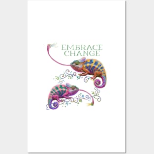 Embrace Change Chameleon Posters and Art
